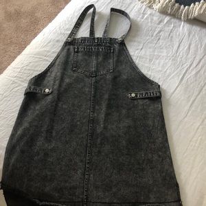 Black jean overall dress